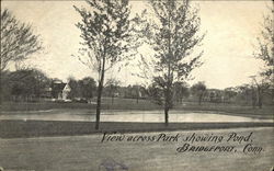 View across Park showing Pond Postcard