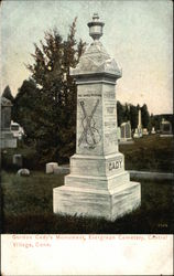 Evergreen Cemetery - Gordon Cady's Monument Central Village, CT Postcard Postcard Postcard