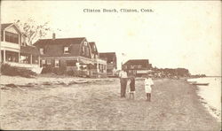 Houses along Clinton Beach Connecticut Postcard Postcard Postcard