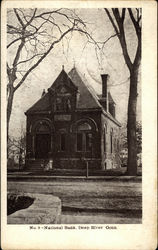 Street View of National Bank Postcard