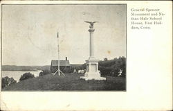 General Spencer Monument and Nathan Hale School House Postcard