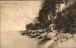 View of Rocky Shoreline Grove Beach, CT Postcard Postcard Postcard