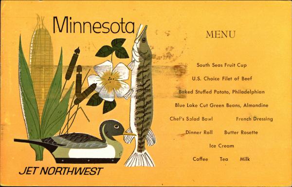 Jet Northwest Menu - Minnesota Airline Advertising