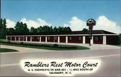 Ramblers Rest Motor Court Salisbury, NC Postcard Postcard Postcard