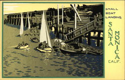 Small Boat Landing Santa Monica, CA Postcard Postcard Postcard