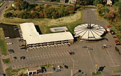 Aerial View of the Roundhouse Motor Inn Auburn, ME Postcard Postcard Postcard