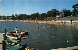 Beach and Bathhouse Postcard