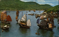 Aberdeen Harbor and Junks Hong Kong, China Postcard Postcard Postcard