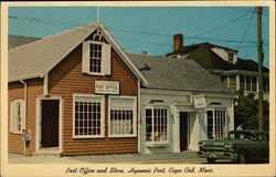 Post Office and Store at Hyannis Port Massachusetts Postcard Postcard Postcard