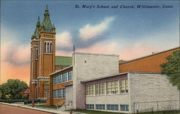 St Mary's School and Church Willimantic Connecticut