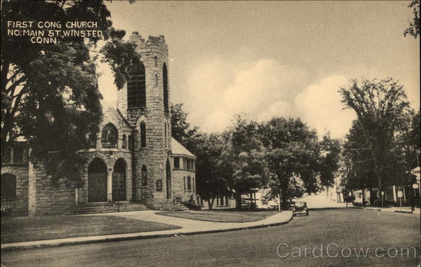 First Cong Church No. Main St. Winsted Connecticut