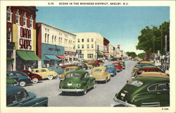 Scene in the Business District Postcard