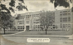 A Modern High School Warwick, NY Postcard Postcard Postcard