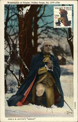 Washington at Prayer Valley Forge, PA Presidents Postcard Postcard Postcard
