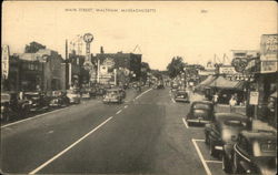 Main Street Waltham, MA Postcard Postcard Postcard