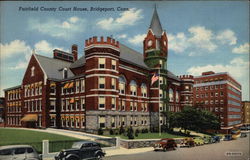 Street View of Fairfield County Court House Bridgeport, CT Postcard Postcard Postcard