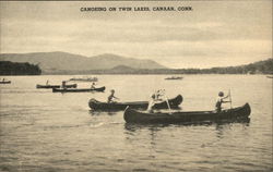 Canoeing on Twin Lakes Canaan, CT Postcard Postcard Postcard