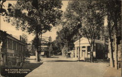Street View of Old Stone Building Postcard