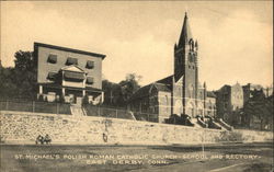 St Michael's Polish Roman Catholic Church - School and Rectory Postcard