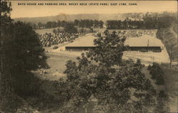 Bath House and Parking Area, Rocky Neck State Park Postcard