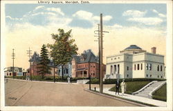 Library Square Meriden, CT Postcard Postcard 