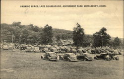 Parking Space, Lake Quassapaug, Amusement Park Middlebury, CT Postcard Postcard Postcard