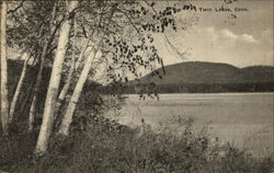 Scenic View of Lake and Mountains in the Distance Twin Lakes, CT Postcard Postcard Postcard