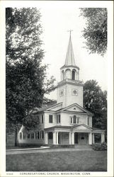 Street View of Congregational Church Washington, CT Postcard Postcard Postcard