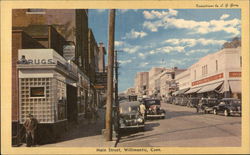 Main Street Willimantic, CT Postcard Postcard Postcard