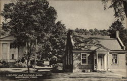 Library and Savings Bank Woodbury, CT Postcard Postcard Postcard