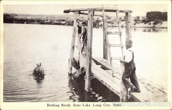 Bathing Beach, State Lake Loup City Nebraska