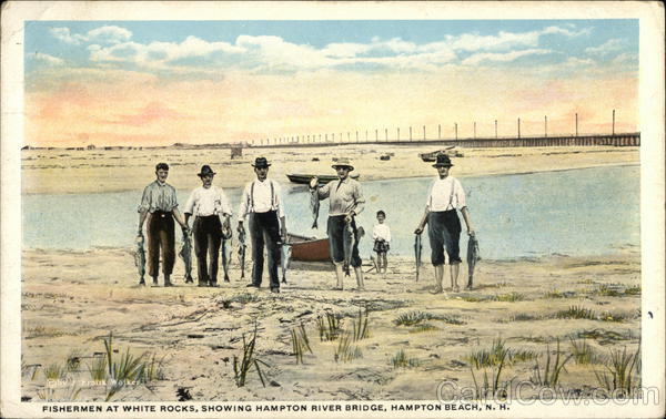 Fishermen at White Rocks Hampton Beach New Hampshire