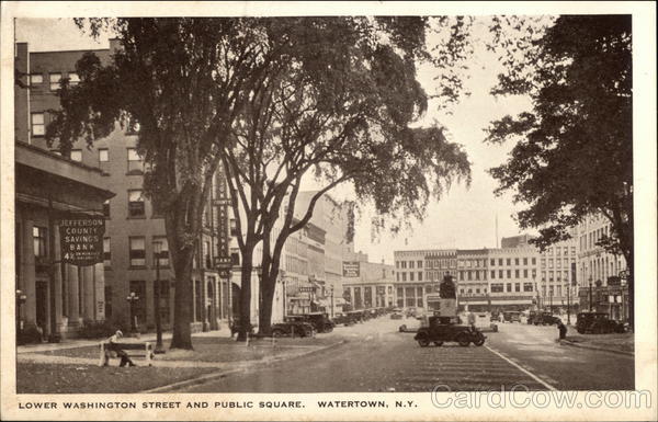 Lower Washington Street and Public Square Watertown New York