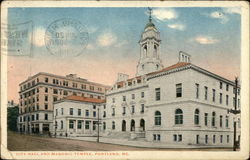 City Hall and Masonic Temple Portland, ME Postcard Postcard Postcard