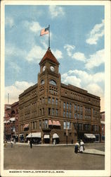 Masonic Temple Springfield, MA Postcard Postcard Postcard