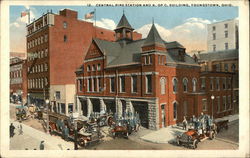 Central Fire Station and K. of C. Building Postcard