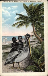 "Honey, We'se Waitin' Fo' You-all in Beautiful Florida." Black Americana Postcard Postcard Postcard