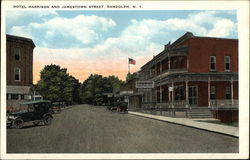 Hotel Harrison and Jamestown Street Postcard