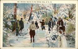 Winter Sports in the White Mts. of N.H. Postcard