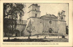 Santa Barbara Mission Towers after Earthquake California Postcard Postcard Postcard