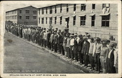 Drilling Recruiters at Camp Devens Postcard