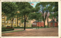 High School, Fairfield and Normal School Danbury, CT Postcard Postcard Postcard