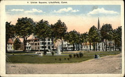 Union Square Litchfield, CT Postcard Postcard Postcard