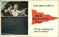 Lets take a ride to North Grosvenordale, Conn. Postcard
