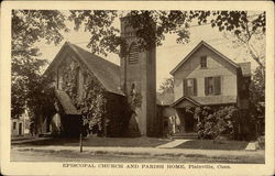 Episcopal Church and Parish Home Plainville, CT Postcard Postcard Postcard