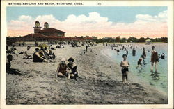Bathing Pavilion and Beach Stamford, CT Postcard Postcard Postcard