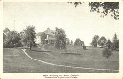 Connecticut Agricultural College - Main Building and Front Campus Postcard