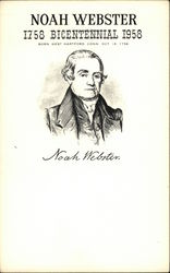 Noah Webster Bicentennial Political Postcard Postcard Postcard