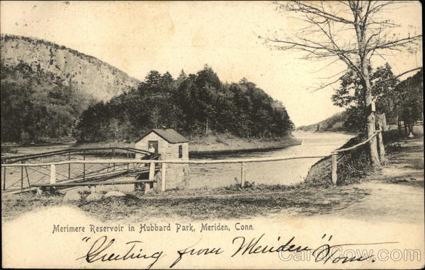 Merimere Reservoir in Hubbard Park Meriden Connecticut