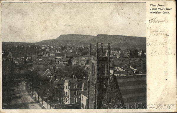 View from Town Hall Tower Meriden Connecticut